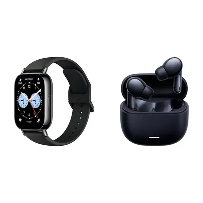 Kit Xiaomi: Smartwatch Redmi 5 Lite Negro Milanés 1.96 + Audífonos Inalámbricos Redmi Buds 8 Lite Ne