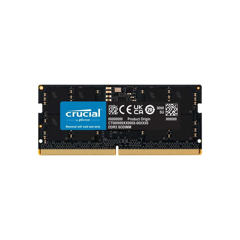 Memoria Ram SODIMM CRUCIAL Basic 16GB DDR5 4800MHz CL40 1.10V Single Negro