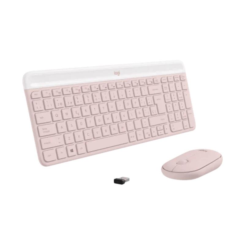 Combo Teclado y Mouse Logitech  Inalámbro MK470 Rosa