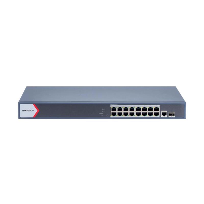 Switch Hikvision 16 puertos Gig POE 1 RJ45 1 Opt
