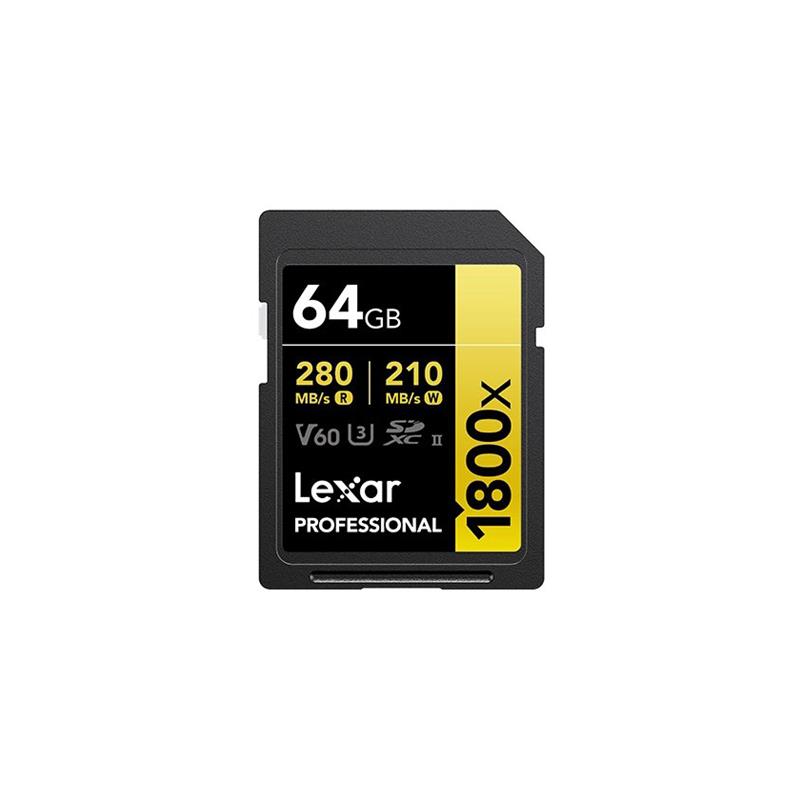 Tarjeta SDXC Lexar 1800X 64GB UHS-II  C10