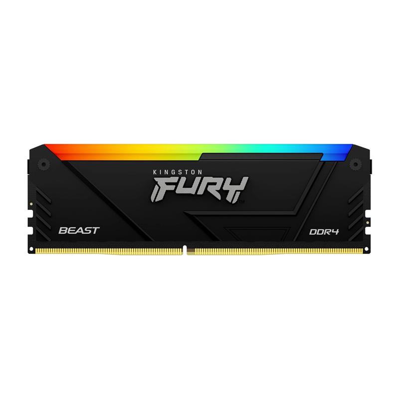 Memoria Ram UDIMM KINGSTON Fury Beast 16GB DDR4 3200 Mhz CL16 1.35V Single Negro RGB