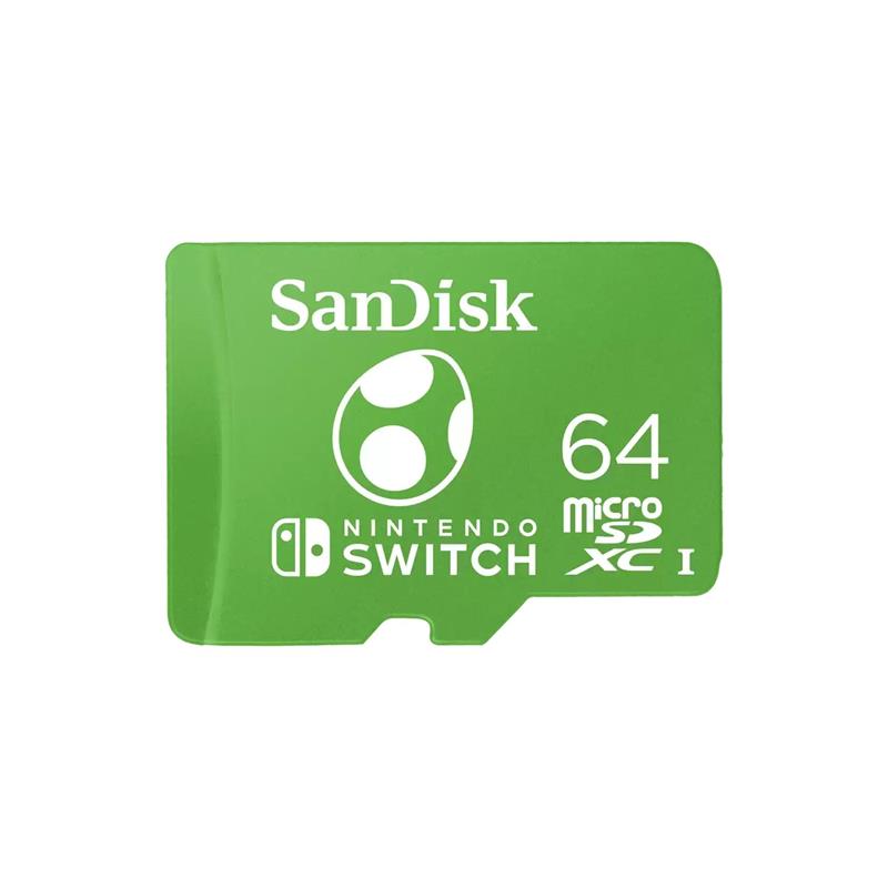 Tarjeta de Memoria Sandisk MicroSDXC 64GB UHS-I Card C10 U3 100Mb for Nintendo Switch Yoshi Edition