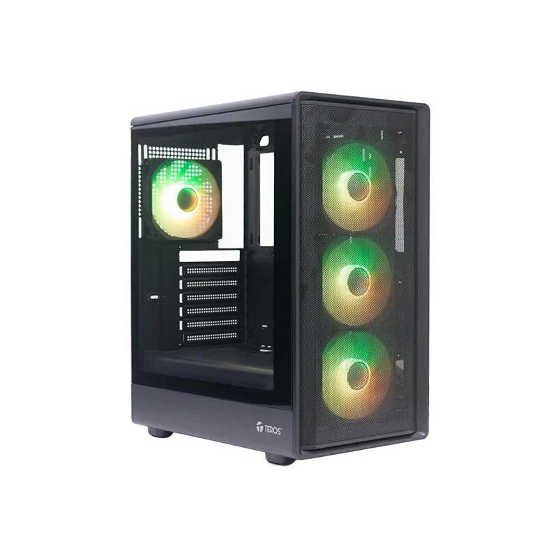 Gabinete Teros TE-1323G Gaming Mid Tower Tempered Glass x4 Fans ARGB s/ fuente