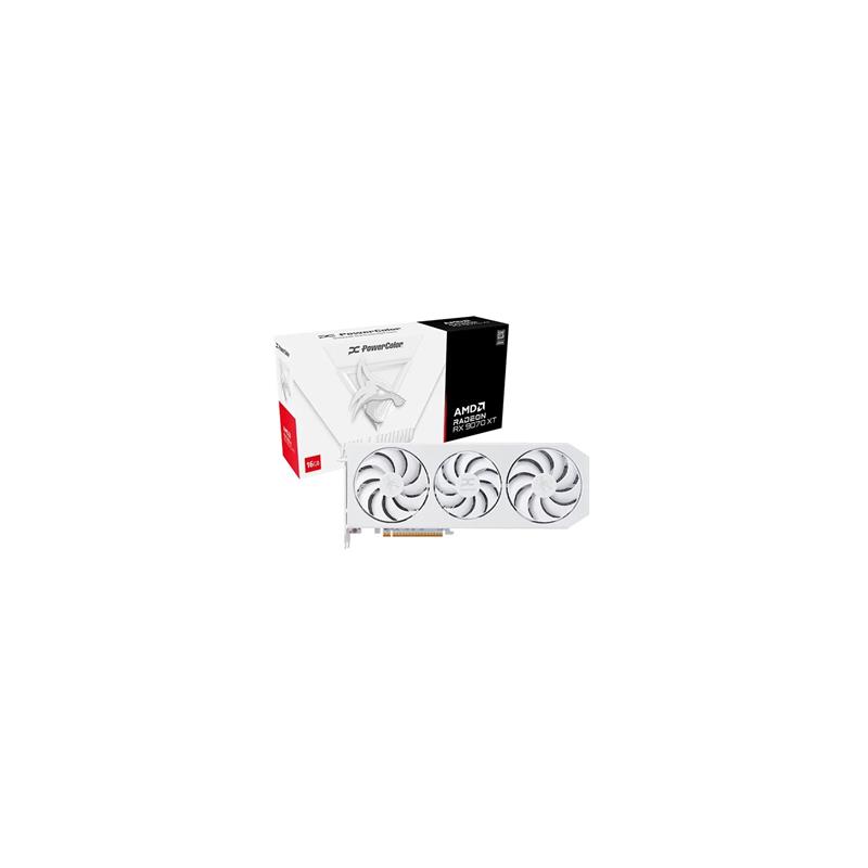 Placa Powercolor Hellhound Spectral White  AMD Radeon  RX 9070 XT 16GB GDDR6