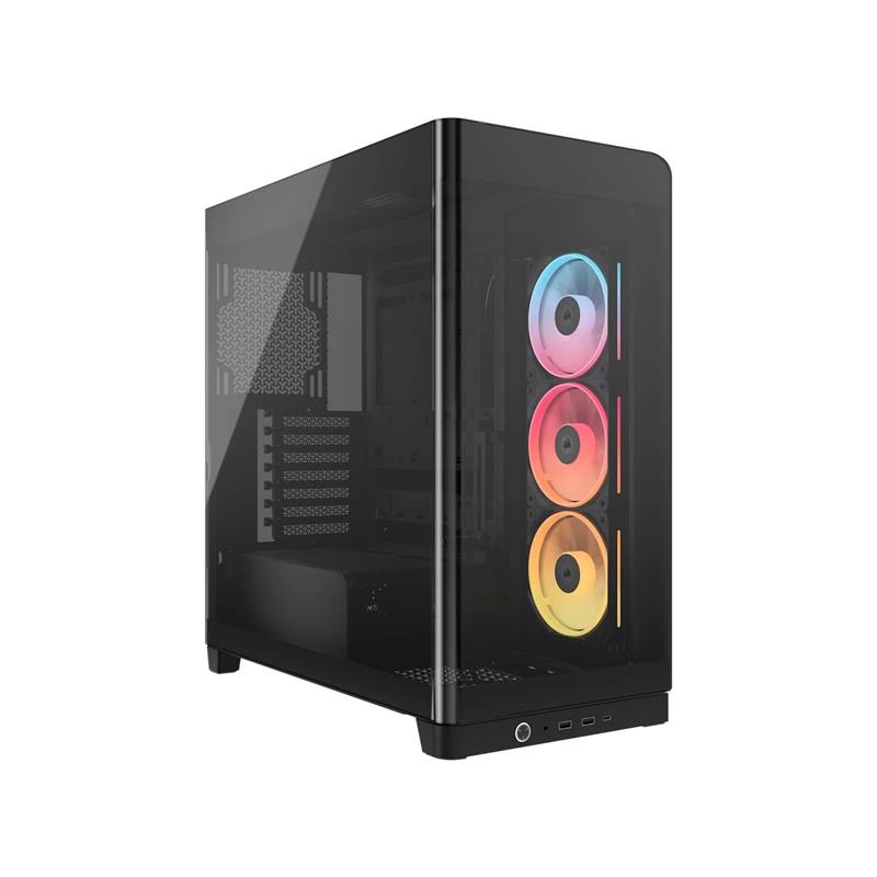 Gabinete CORSAIR FRAME 4500X LX-R RGB iCUE LINK Mid Tower de cristal panorámico Negro