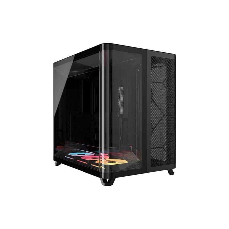 Gabinete CORSAIR AIR 5400 LX-R RGB iCUE LINK Mid Tower con triple cámara Negro