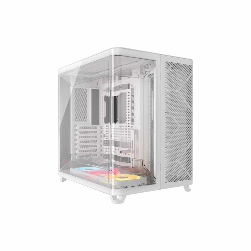 Gabinete CORSAIR AIR 5400 LX-R RGB iCUE LINK Mid Tower con triple cámara Blanco