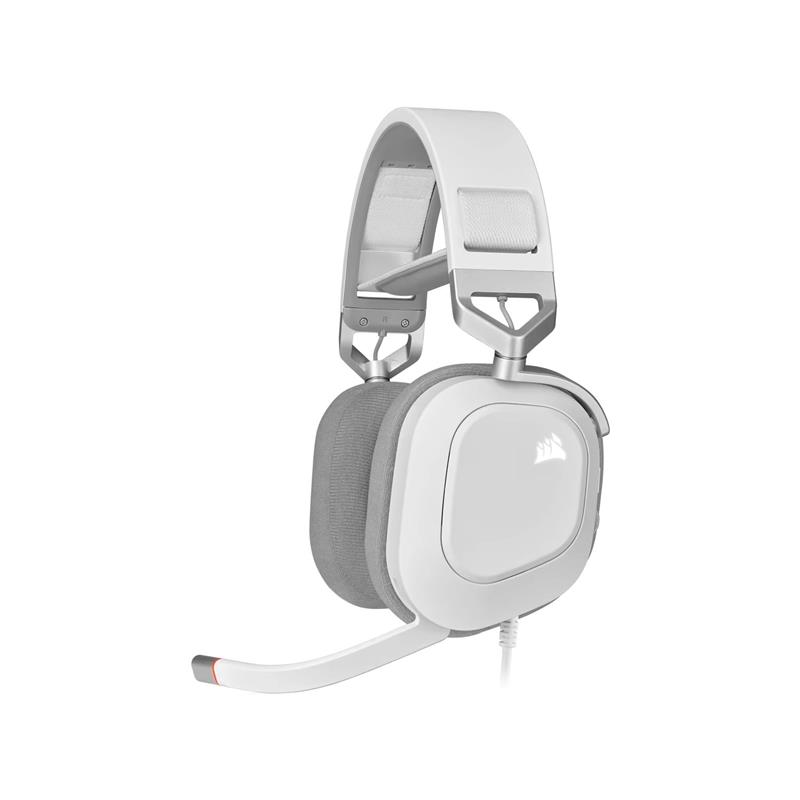 Auricular gaming cableado Corsair HS80 RGB USB, blanco