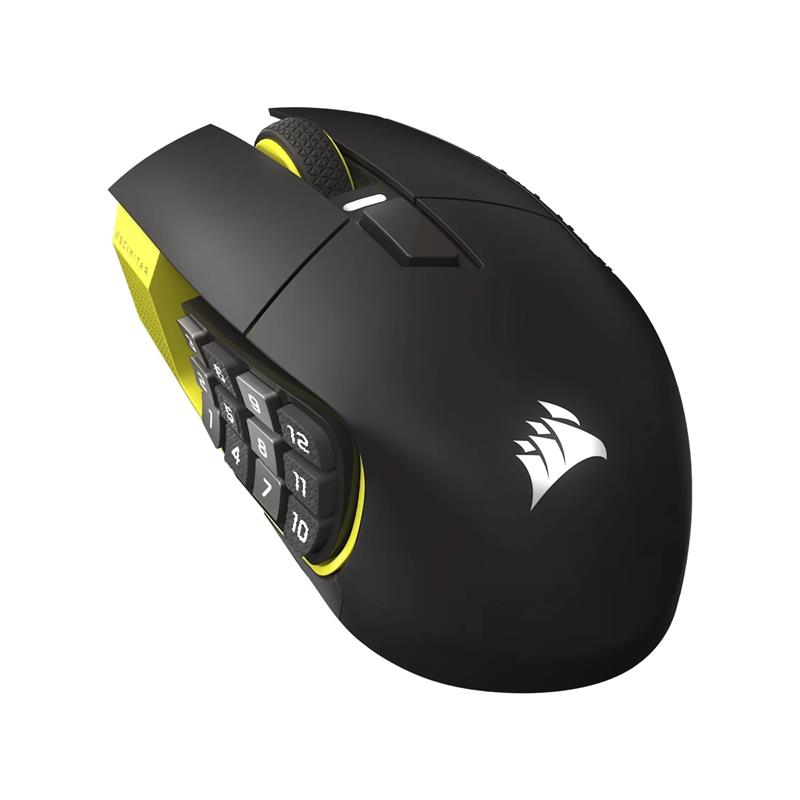 Mouse gamer CORSAIR MMO SCIMITAR ELITE Wireless SE, negro y amarillo