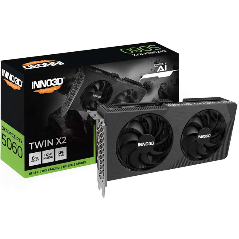 Placa de Video INNO3D NVIDIA Geforce RTX 5060 8GB GDDR7 TWIN X2