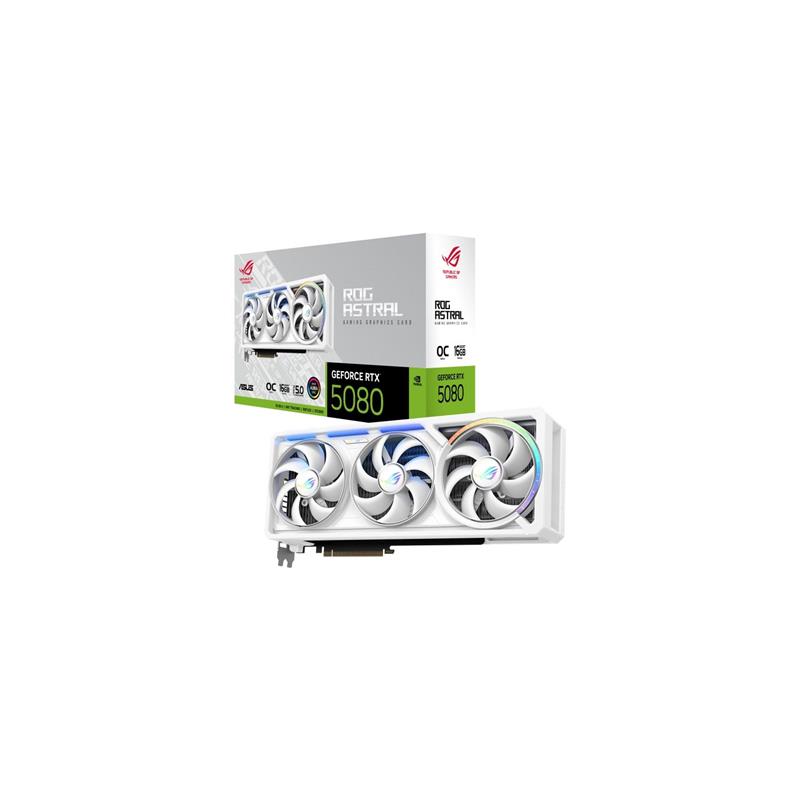 Placa de Video ASUS NVIDIA GeForce ROG ASTRAL RTX5080 O16G GDDR7 WHITE