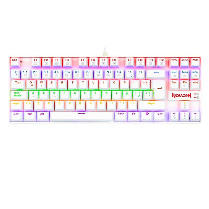 Teclado Redragon Kumara 2 K552 Rainbow Blanco