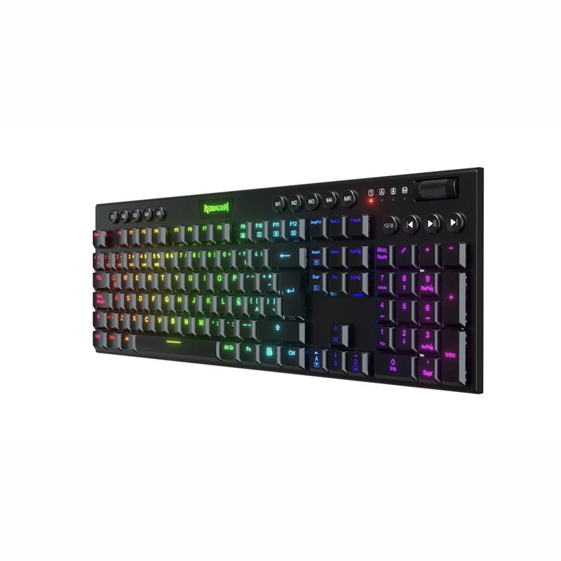 Teclado Inalámbrico Redragon Horus RGB K618 Negro