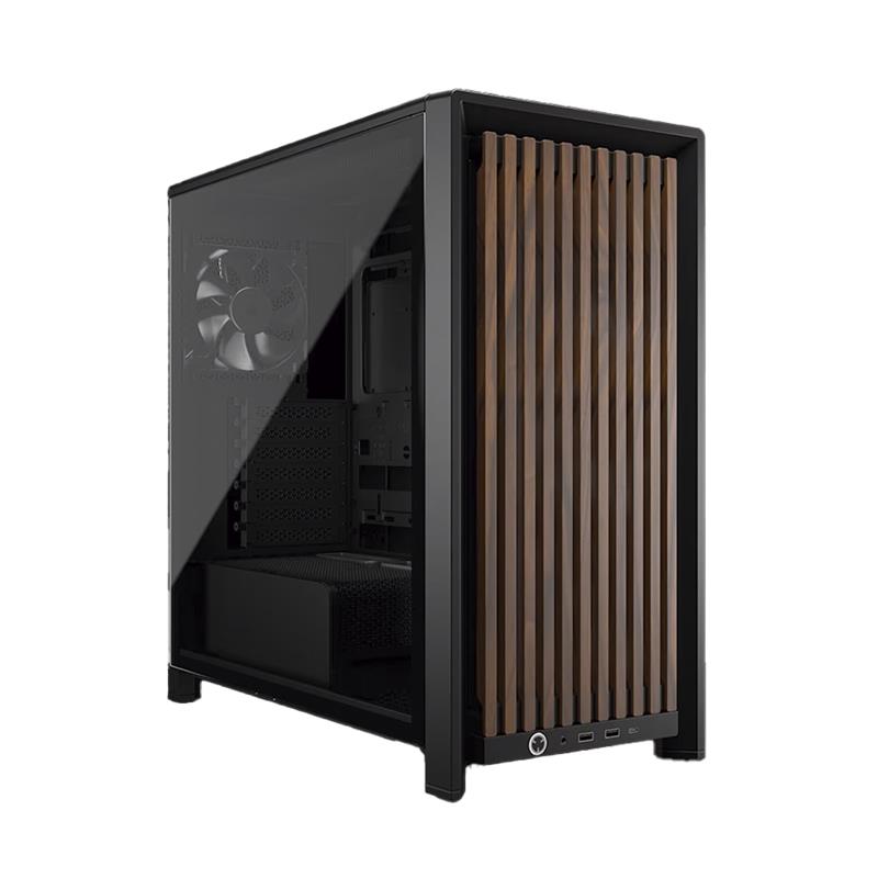 Gabinete CORSAIR FRAME 4000D RS Wood Mid-Tower, Negro / Madera
