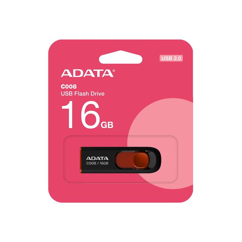 Pen Drive ADATA C008 RKD 16GB USB 2.0 C/ tapa des