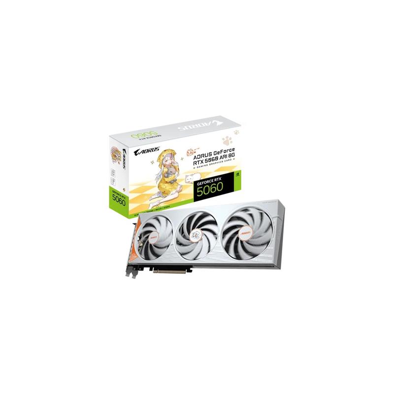 Placa de Video GIGABYTE NVIDIA AORUS GeForce RTX 5060 ARI 8G