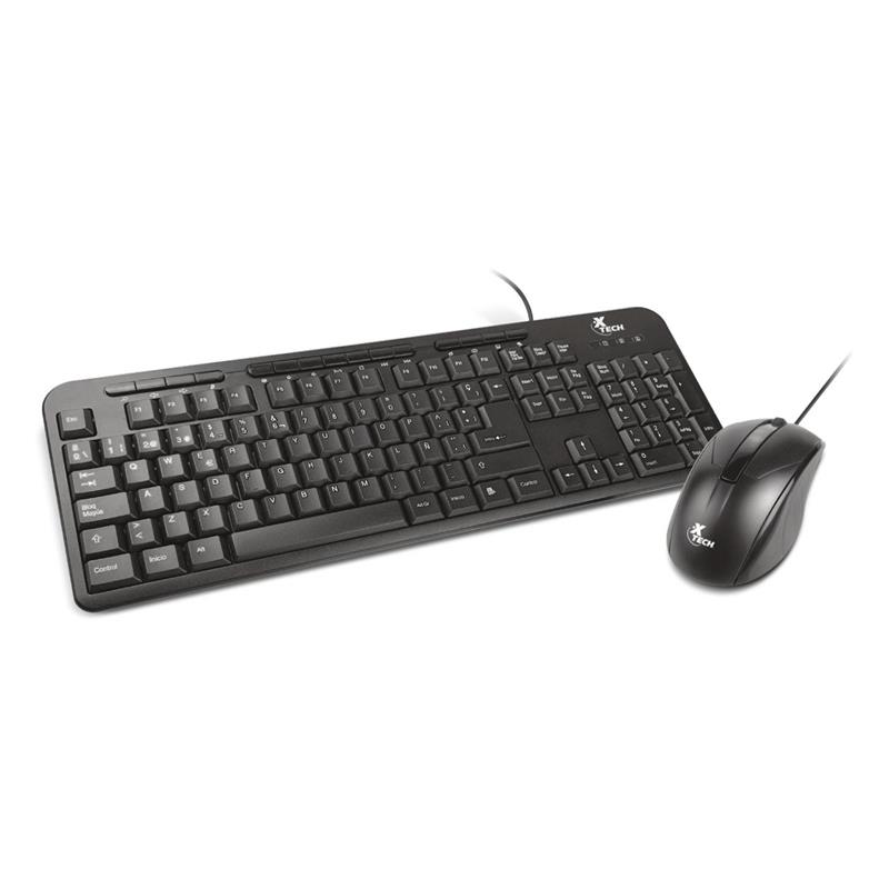 Teclado y Mouse c/Cable XTECH XTK-301S Negro